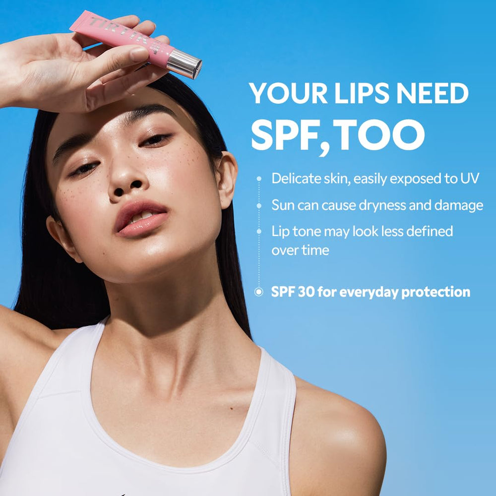TIRTIR balm being applied to lips in hand for quick moisturizing protection