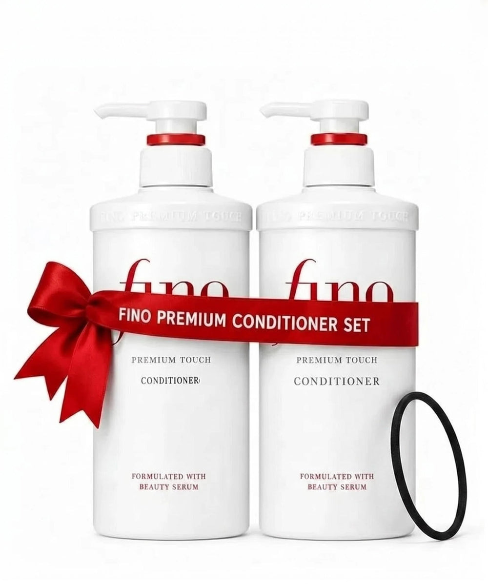 TJ SIGNATURE front packaging showing duo bottles and included hair tie for consistent hydration