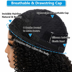 Tkekrw model wearing half wig showing quick, seamless blend benefit