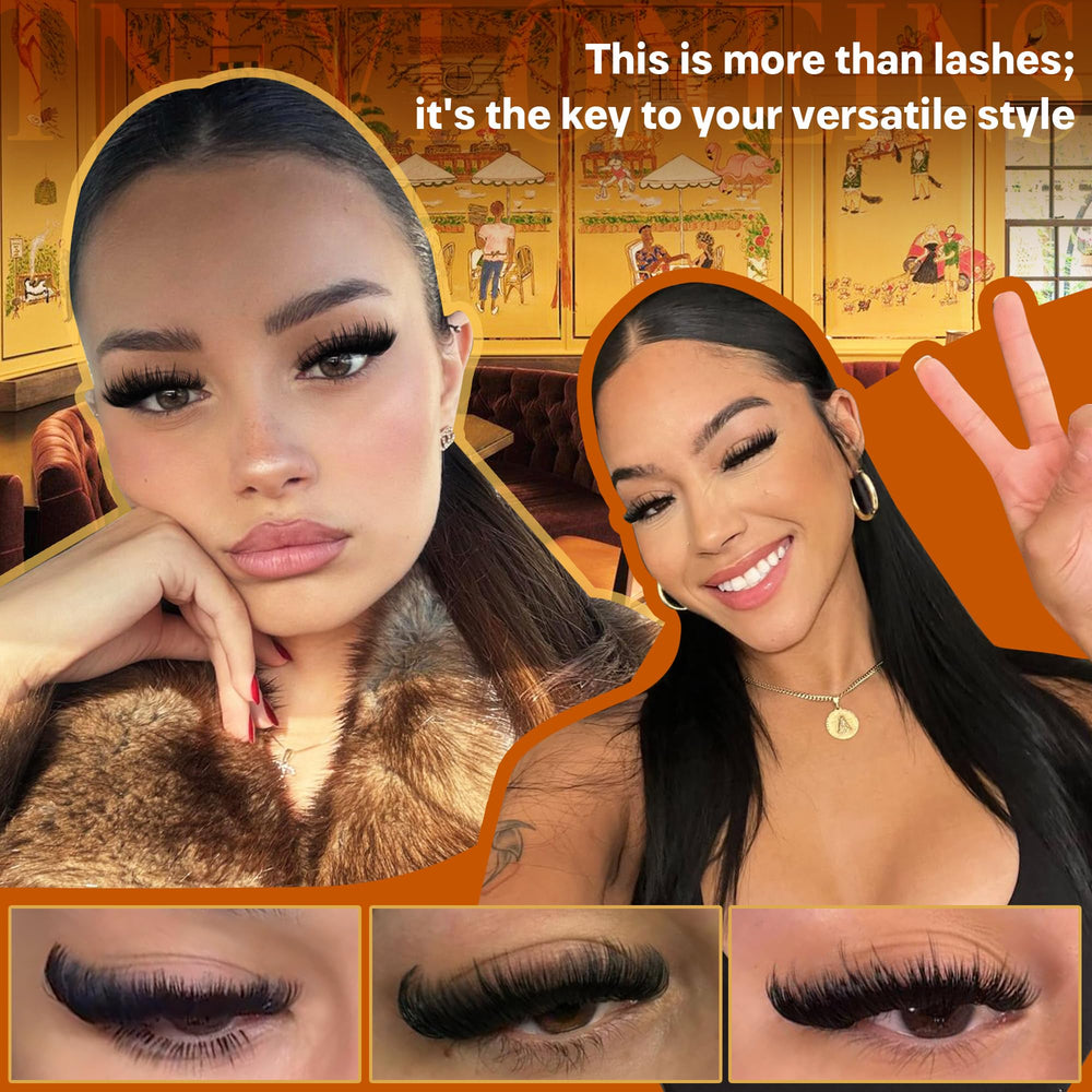 TNFVLONEINS cluster application on natural lashes for quick salon look