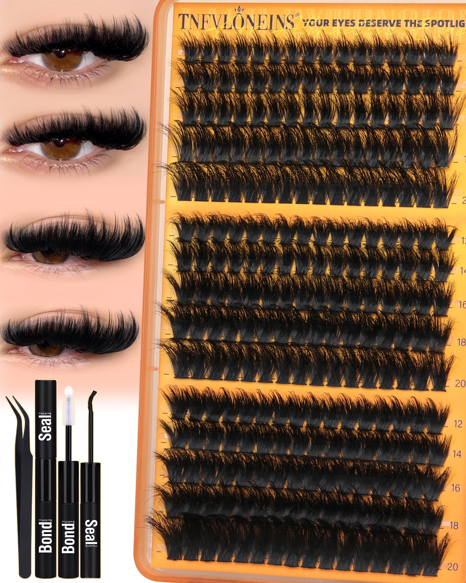 TNFVLONEINS front packaging showing 240pcs kit and D-curl benefit
