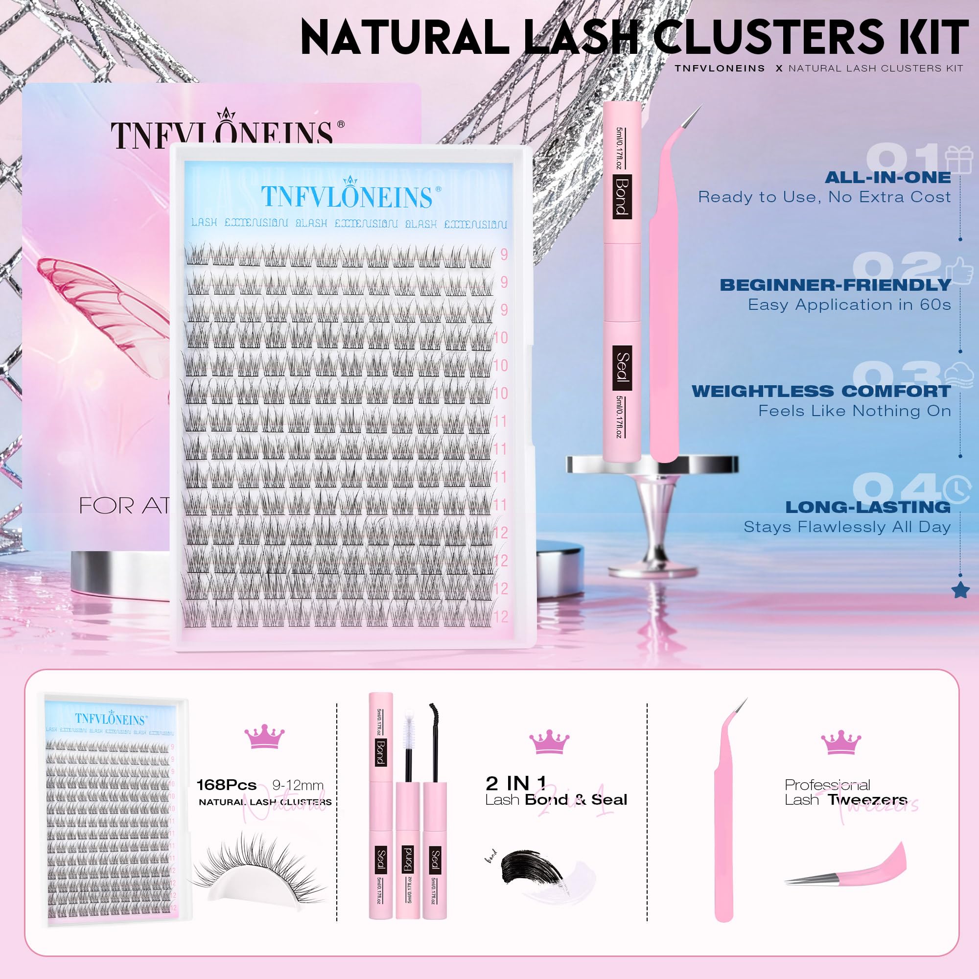TNFVLONEINS close-up of soft 9–12mm clusters for seamless blending