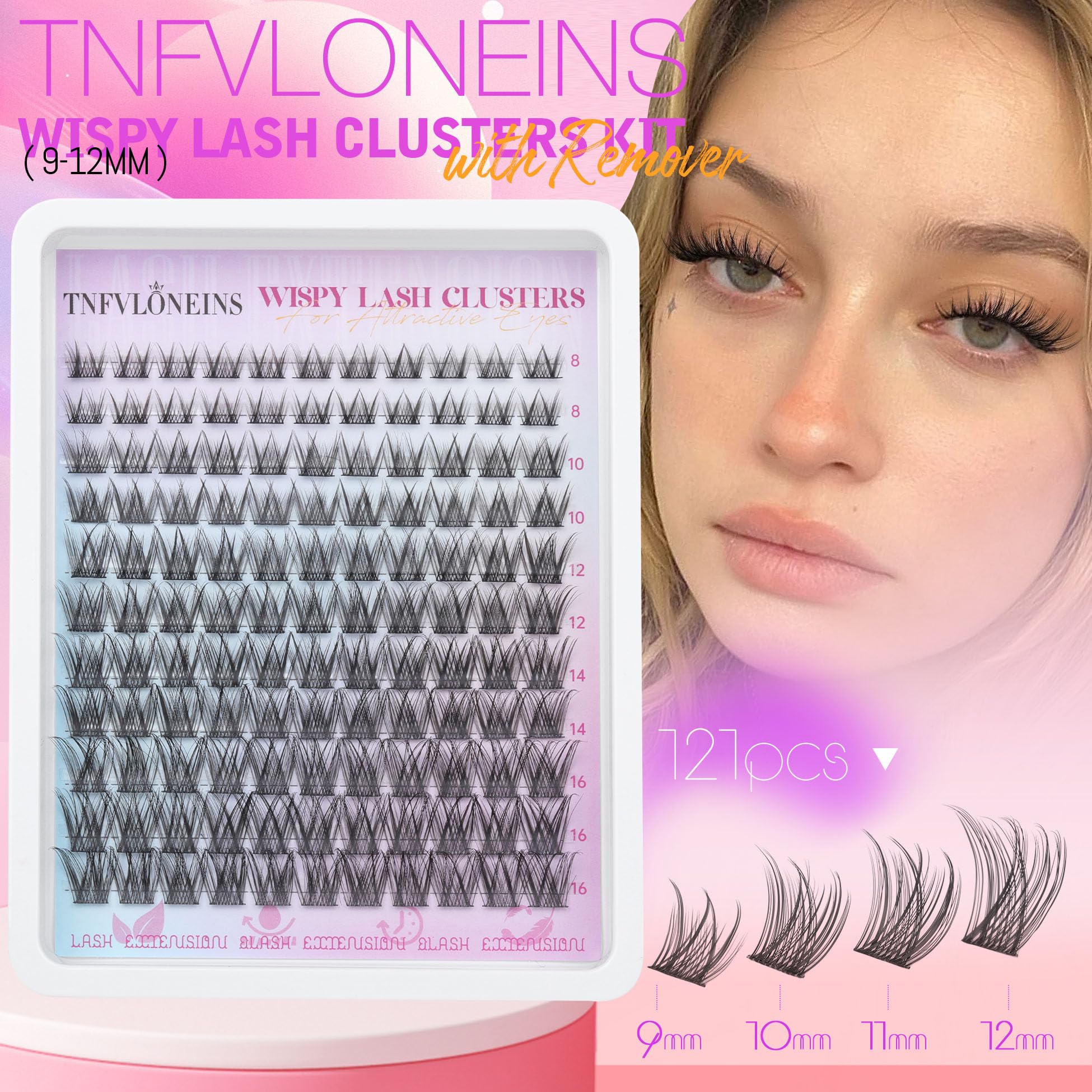 TNFVLONEINS applied clusters on an eye illustrating natural lift