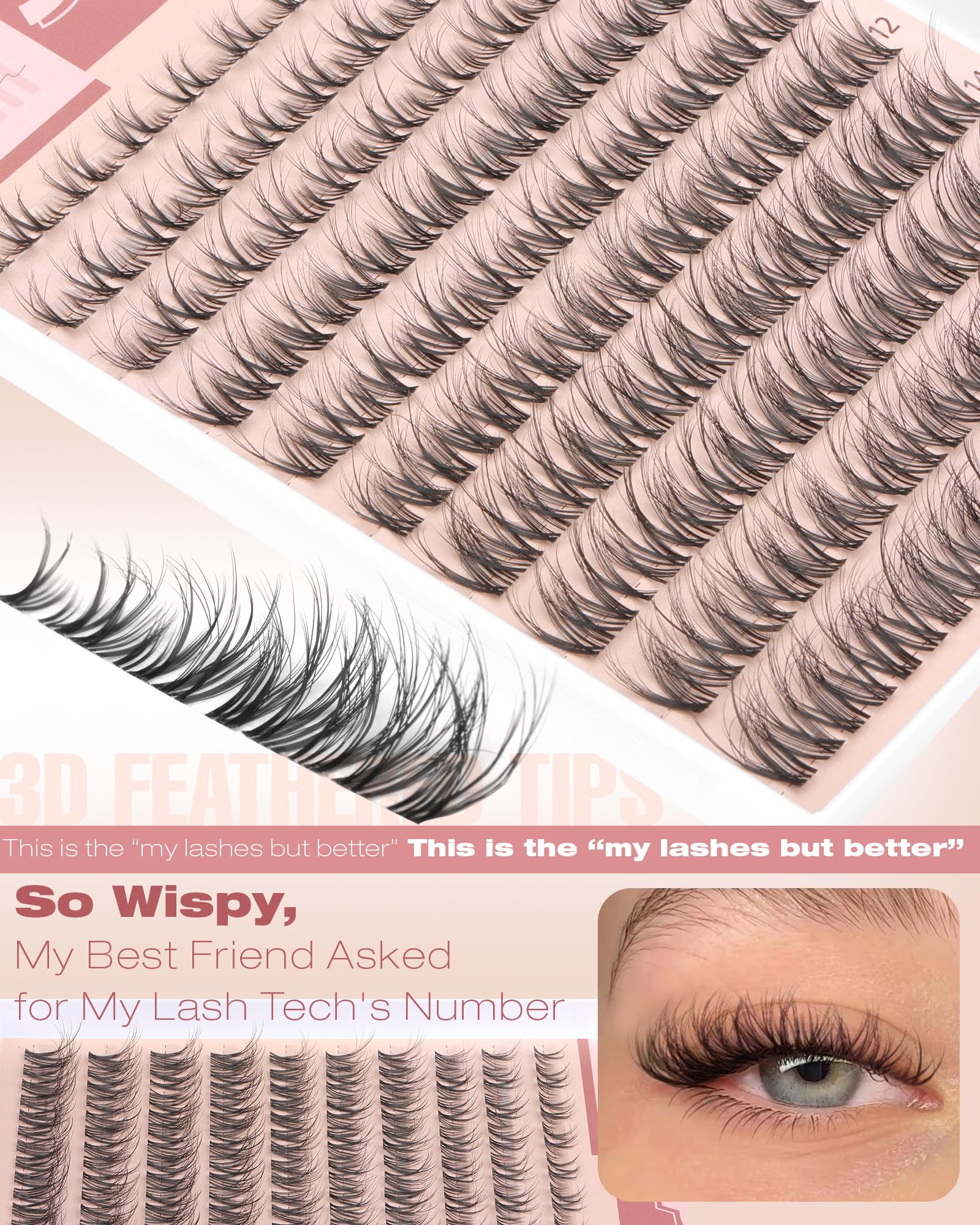 TNFVLONEINS lifestyle model wearing wispy clusters for natural lift benefit