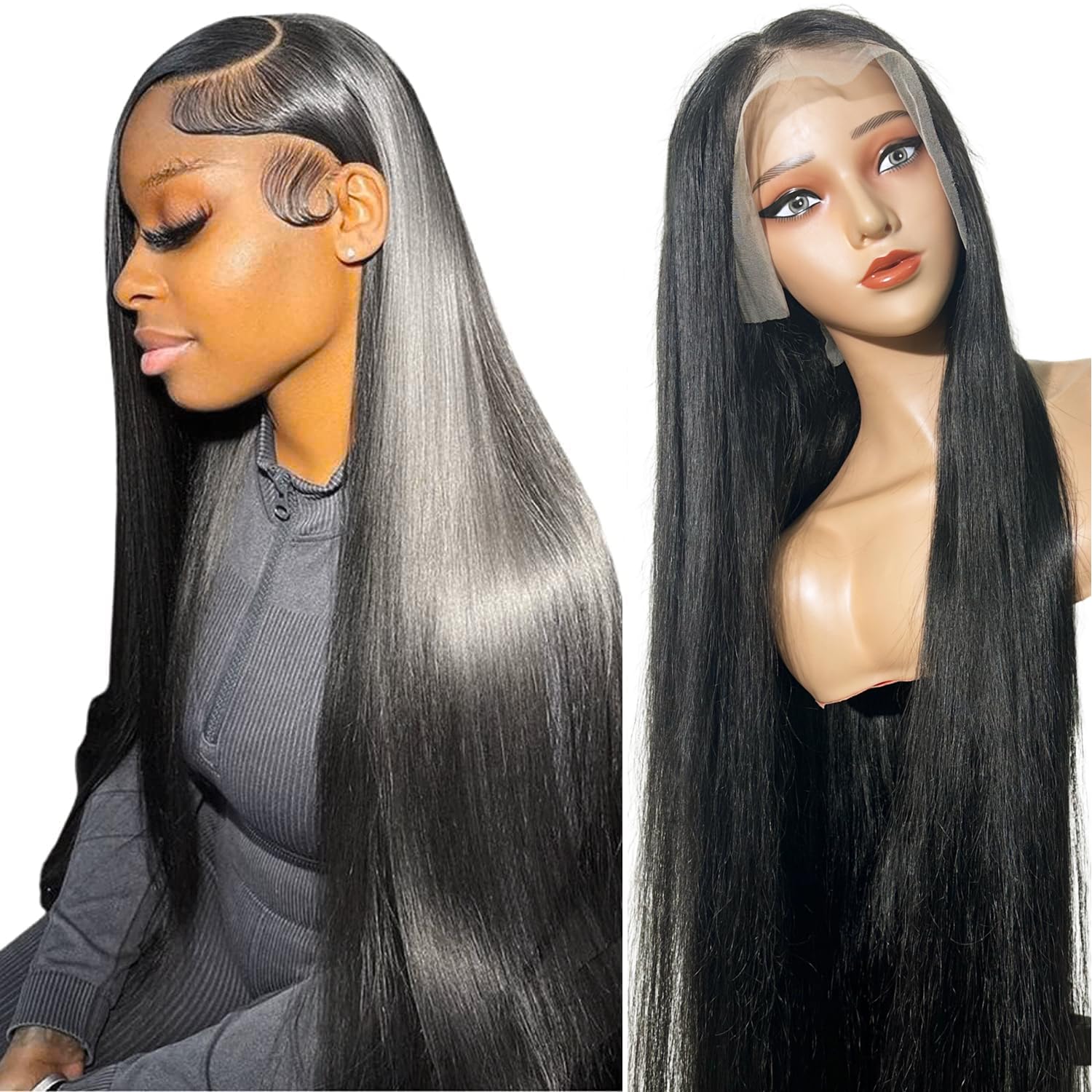 tobasew front packaging showing 28-inch straight virgin hair and natural sheen