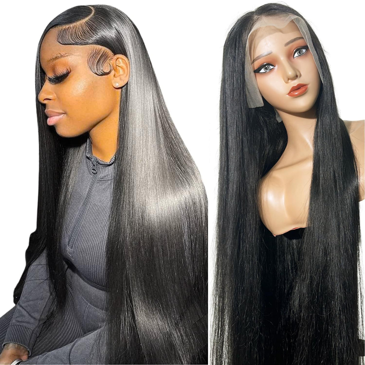 tobasew front packaging showing 28-inch straight virgin hair and natural sheen