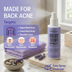 Tobcharm application on model’s back showing easy reach and coverage