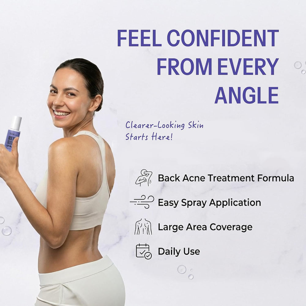 Tobcharm spray covering shoulder and chest for targeted treatment