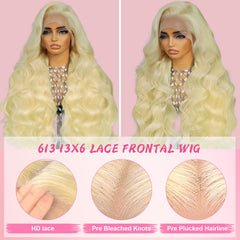 Tobeaper detail of body wave texture and smooth blonde hair sheen
