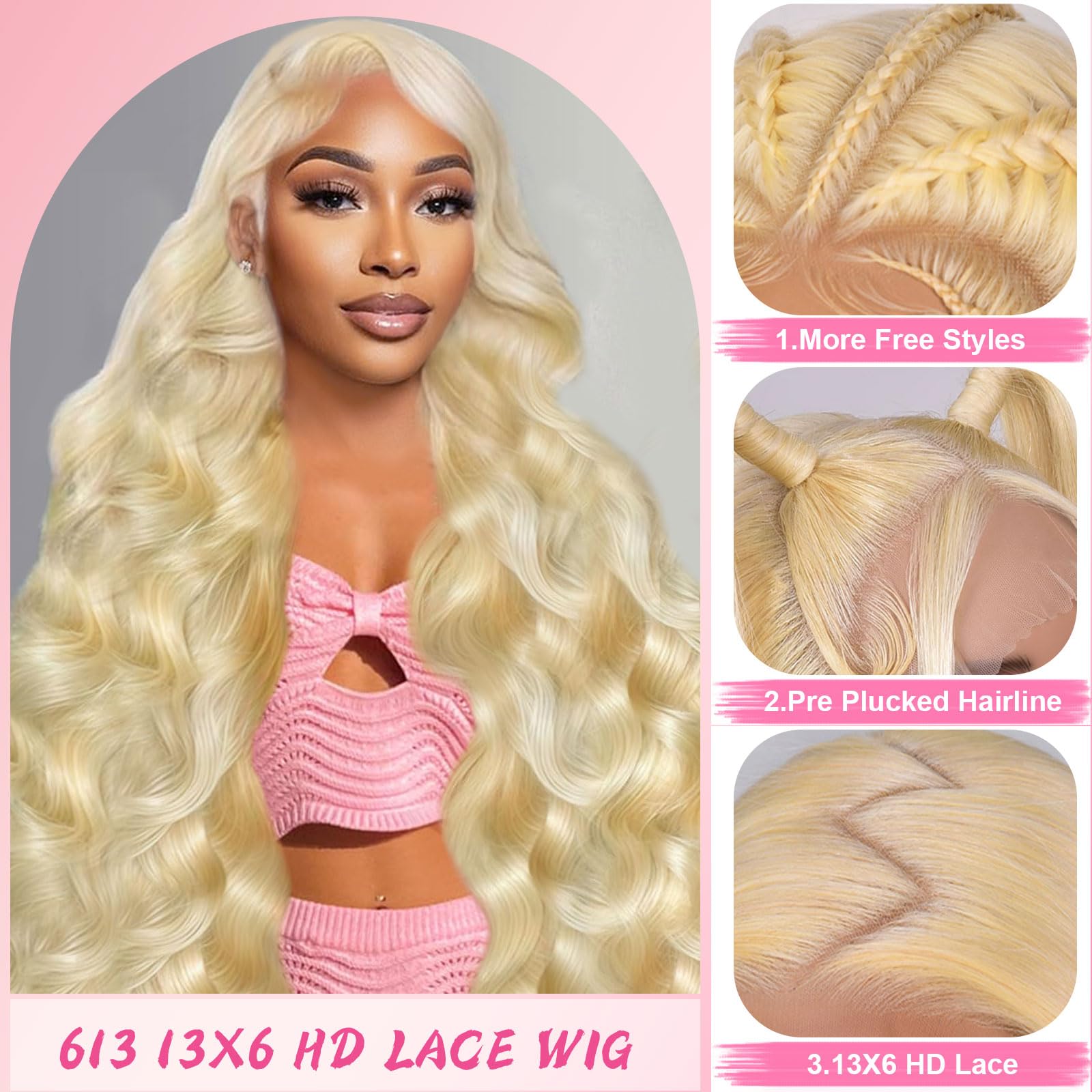 Tobeaper close-up of HD transparent 13x6 lace frontal blending with skin