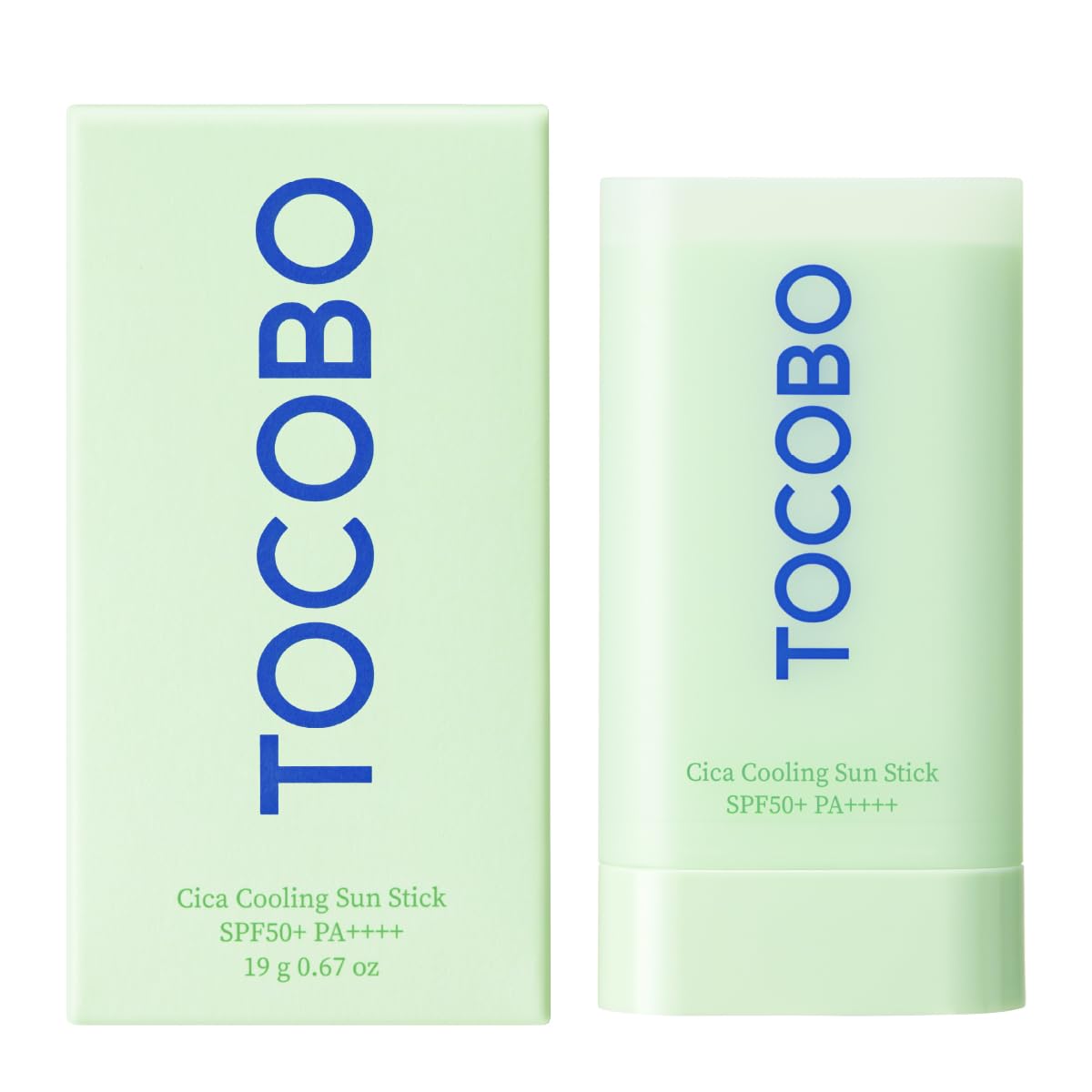 TOCOBO sun stick front view showing compact SPF50+ protection