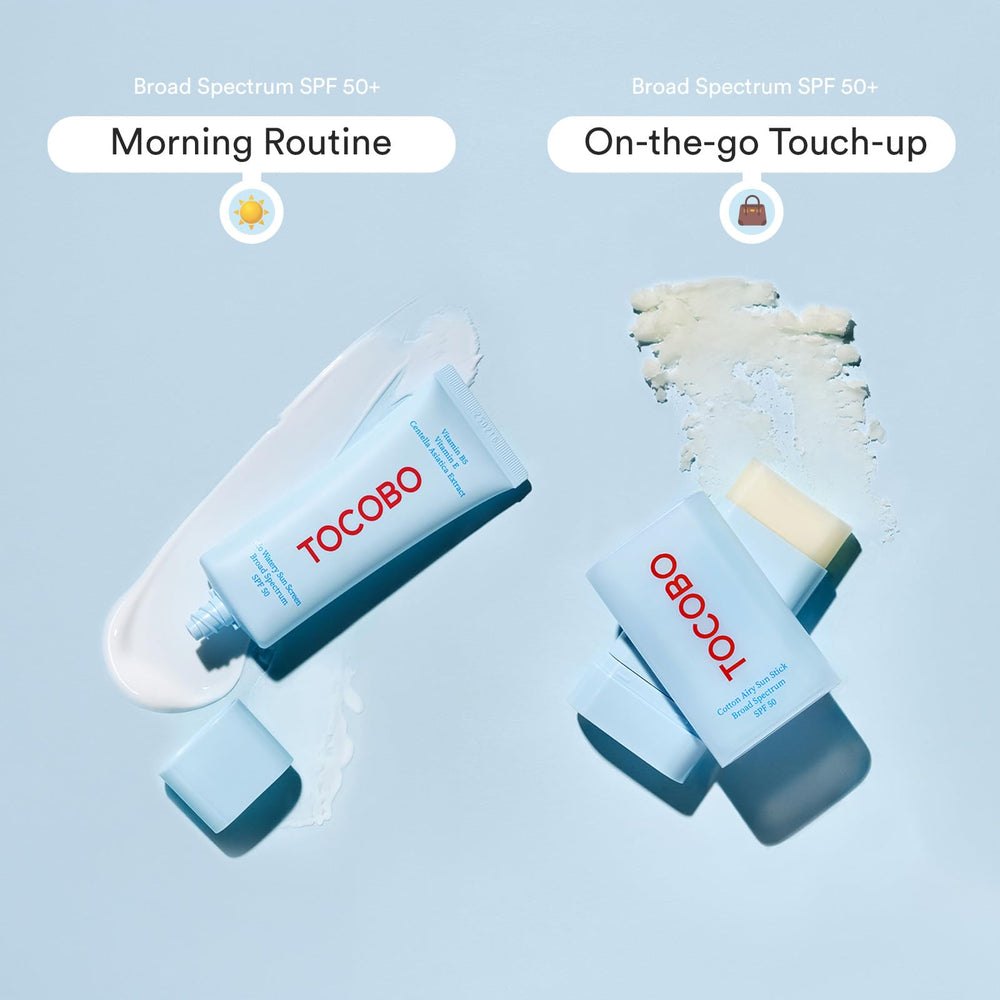 TOCOBO Cotton Airy Sunstick close-up texture illustrating smooth matte finish