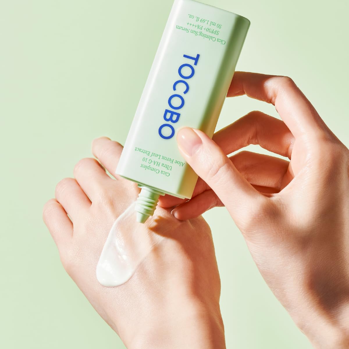 TOCOBO serum applied on face during morning routine for smooth finish