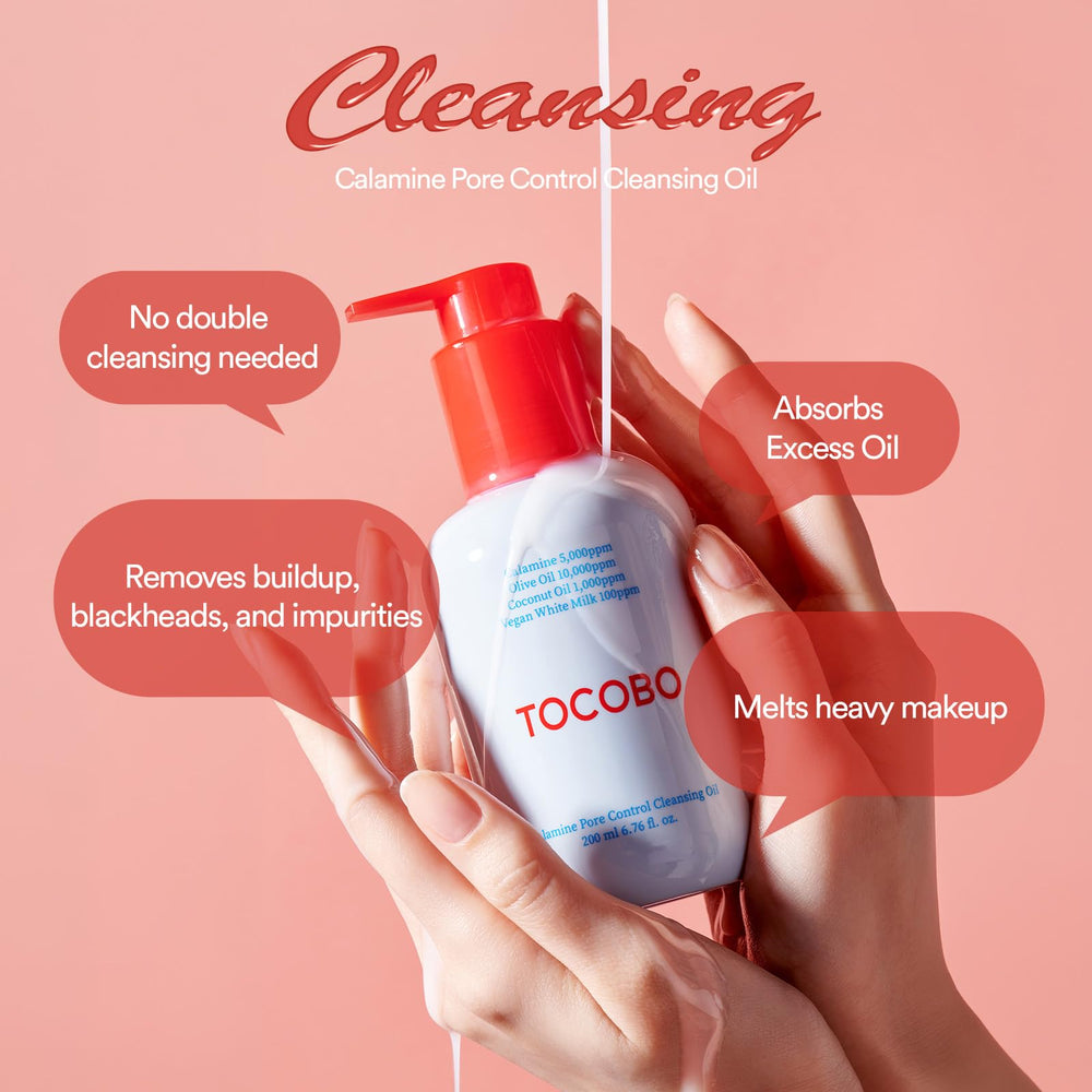 TOCOBO cleansing oil texture close-up highlighting lightweight spreadability