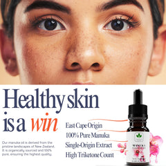 TODICAMP manuka oil drop on skin demonstrating lightweight absorption benefit