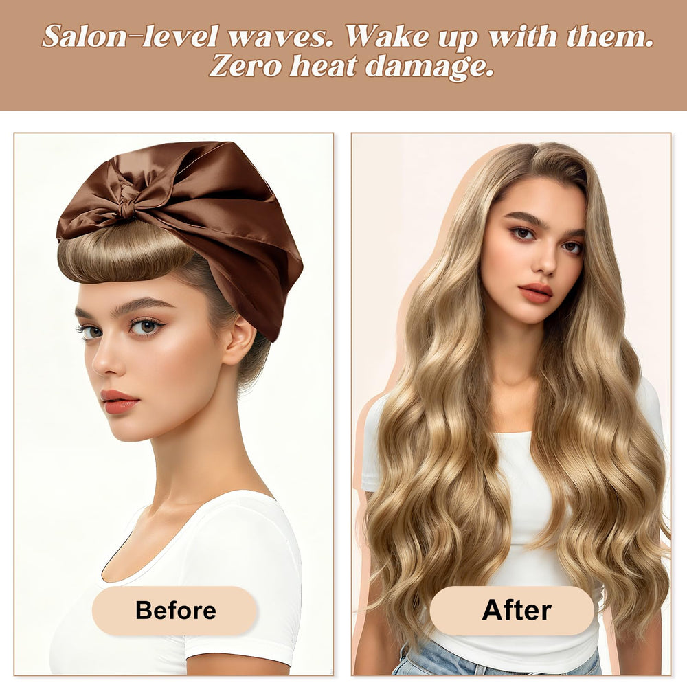 Togayu rollers in hair overnight demonstrating no-heat styling convenience