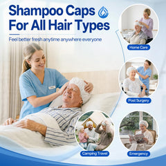 Tolnetr cap shown on a bedridden patient, improves hygiene without moving the user