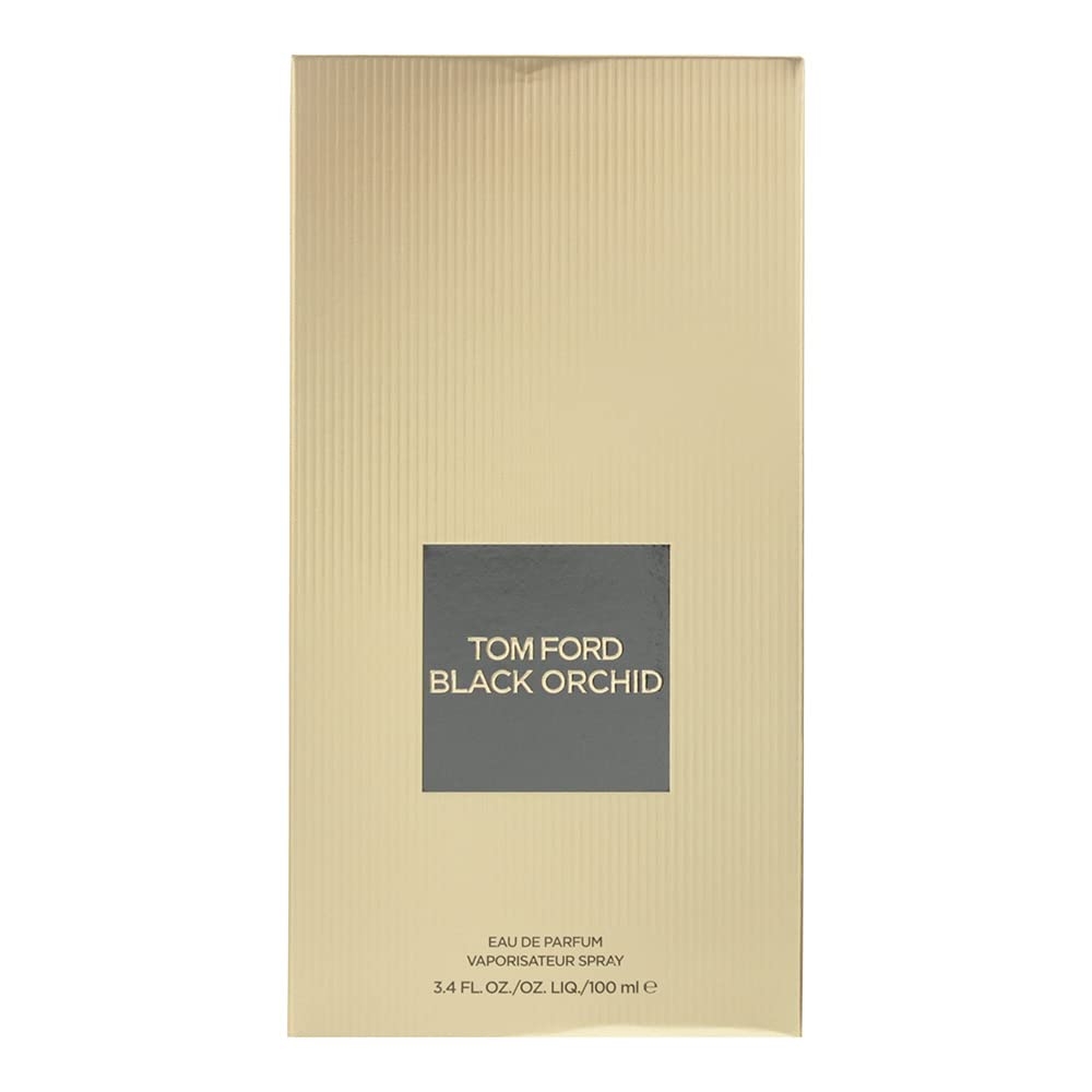 Tom Ford Black Orchid angled bottle capturing glossy finish and premium presence