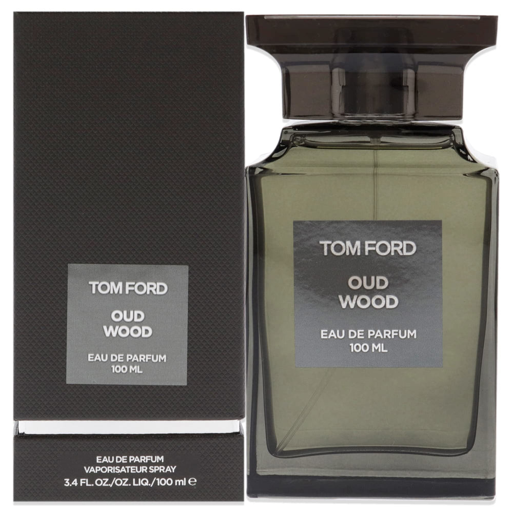 Tom Ford Oud Wood front bottle showing elegant packaging and luxurious impression