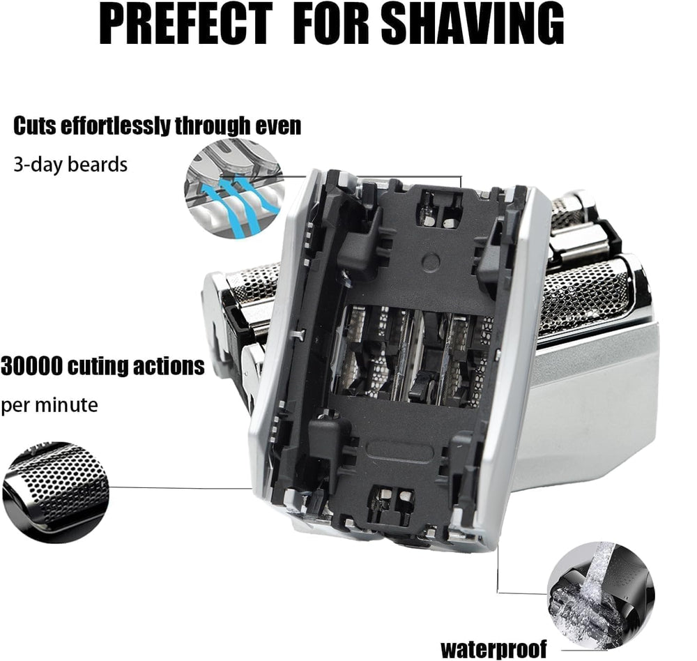Tomorrow will be better replacement head installed on a Braun Series 7 shaver demonstrating restored performance