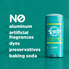 Tom's of Maine label close-up highlighting naturally derived ingredients and transparency benefit