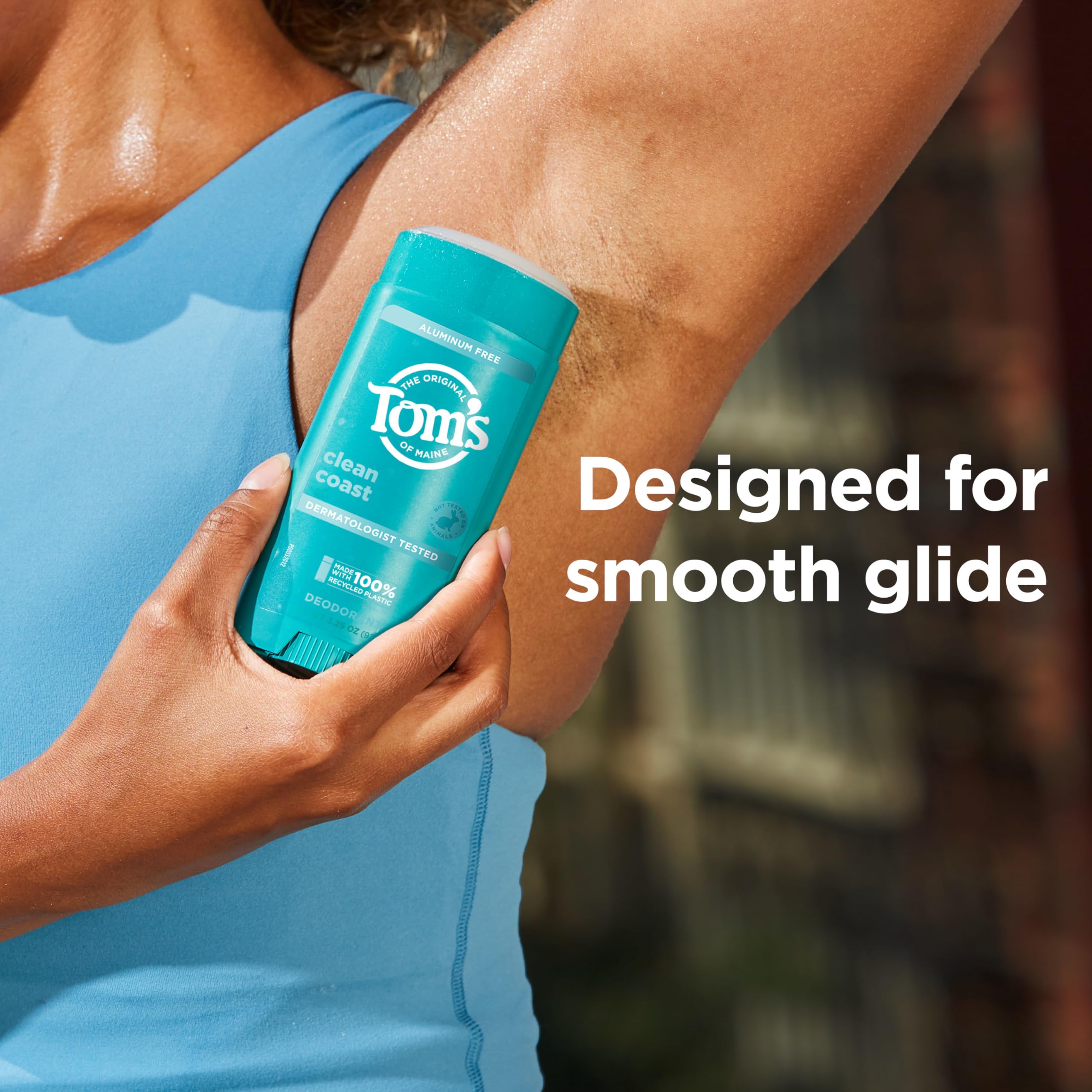 Tom's of Maine close-up texture of deodorant showing clear finish benefit