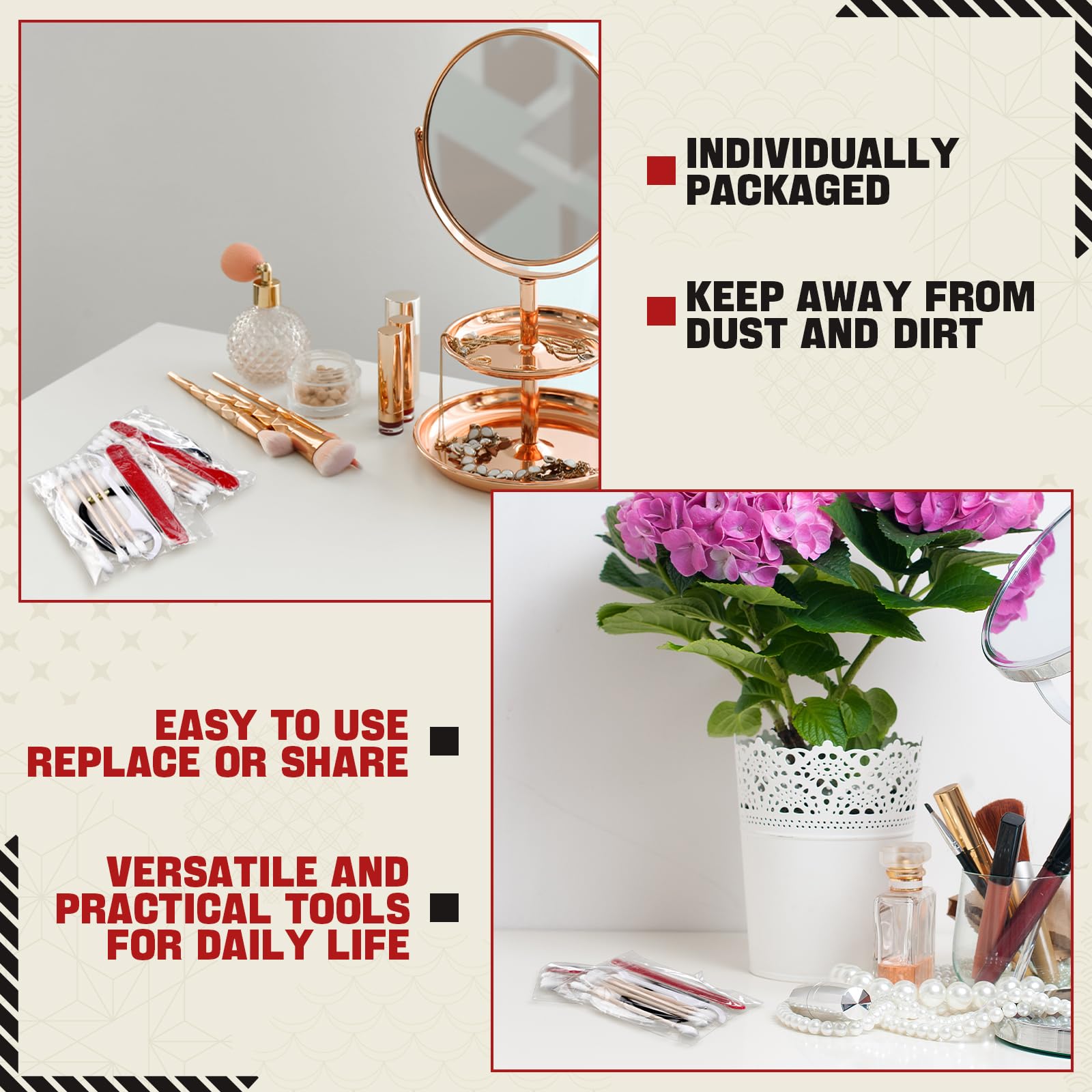 Tondiamo lifestyle vanity setting showing guest-ready amenity appeal