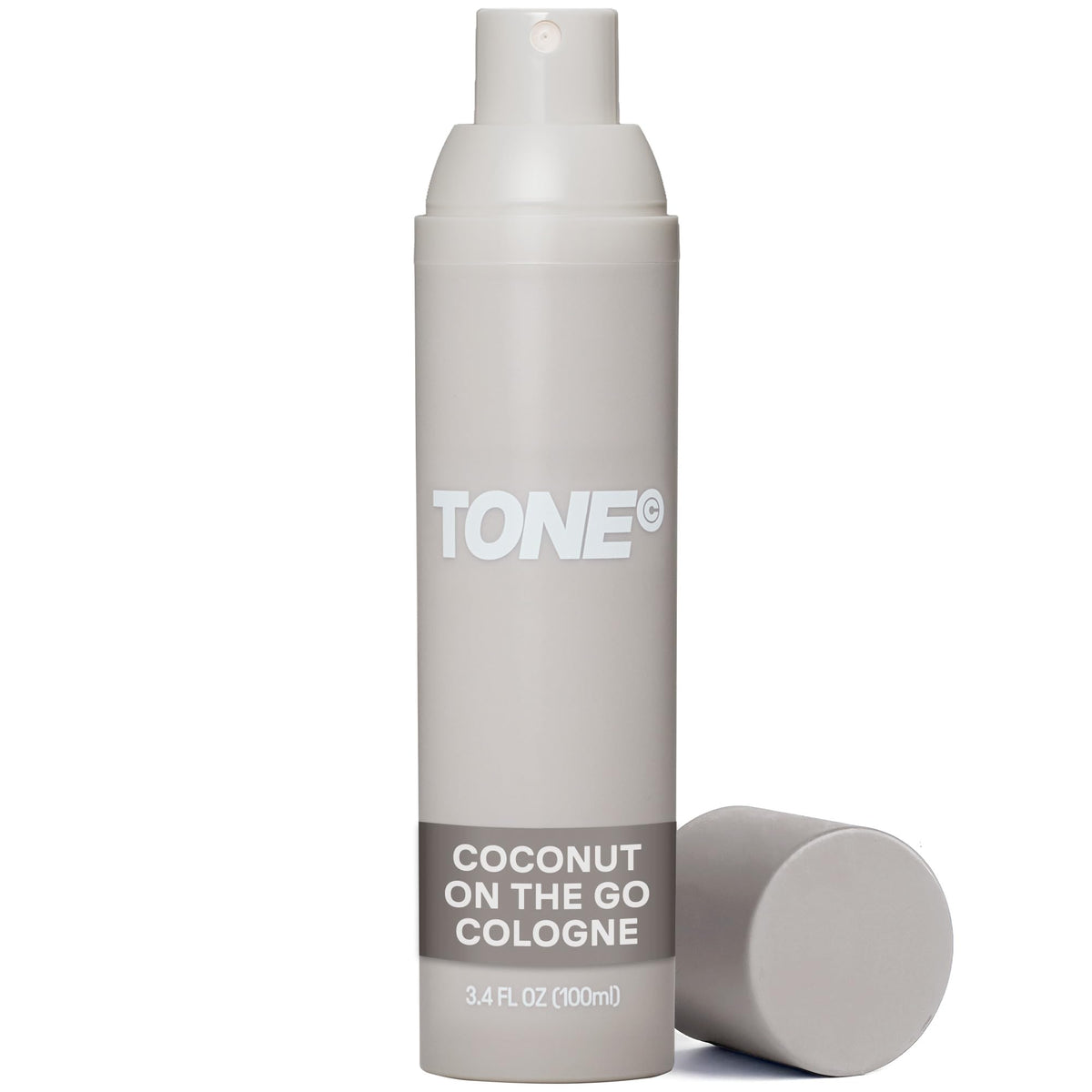 TONE Exclusive front bottle showing coconut cologne and easy travel use