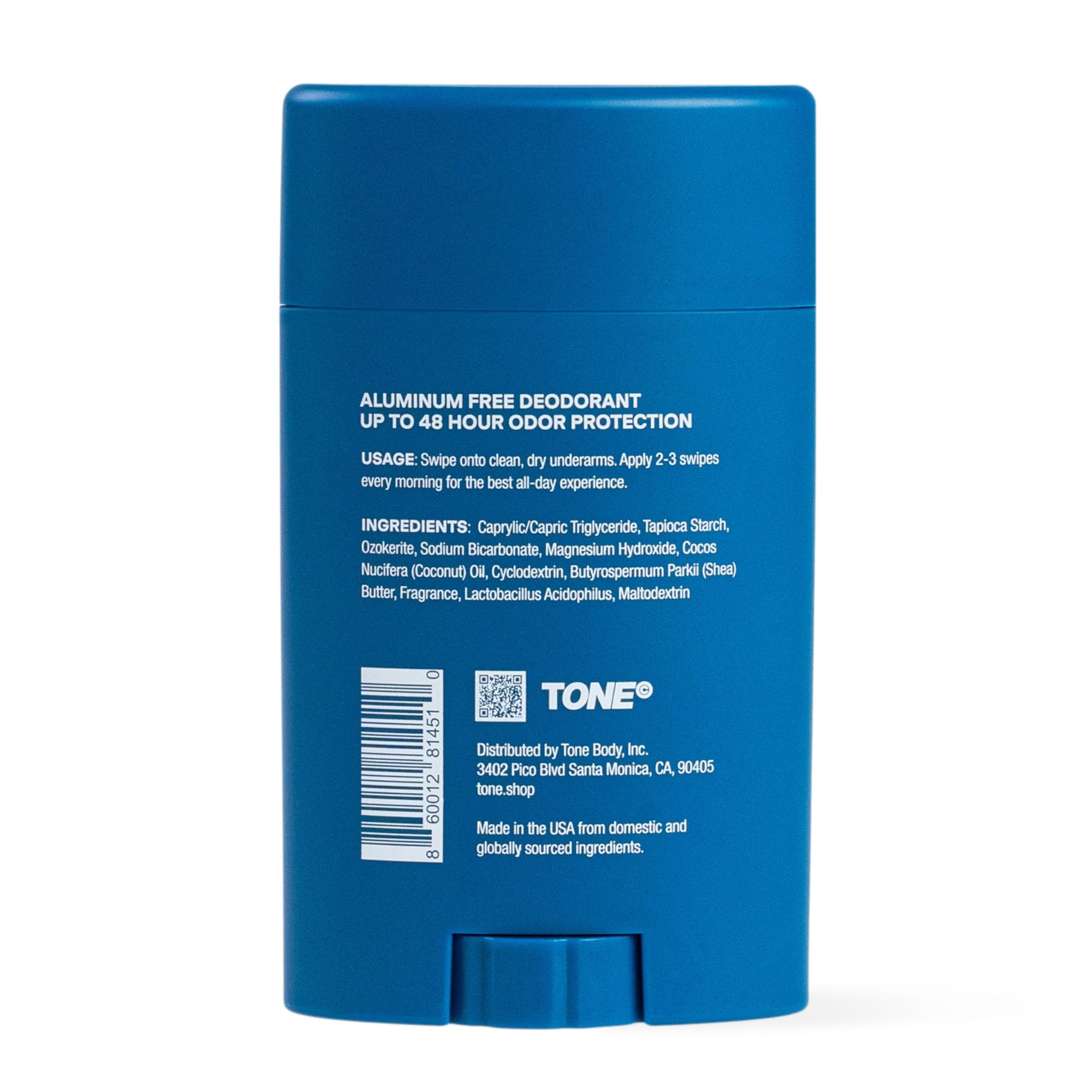 TONE ingredient label with shea butter and coconut oil for moisturization