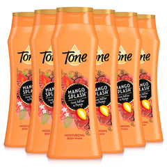 Tone front packaging showing mango-scented body wash for refreshing showers