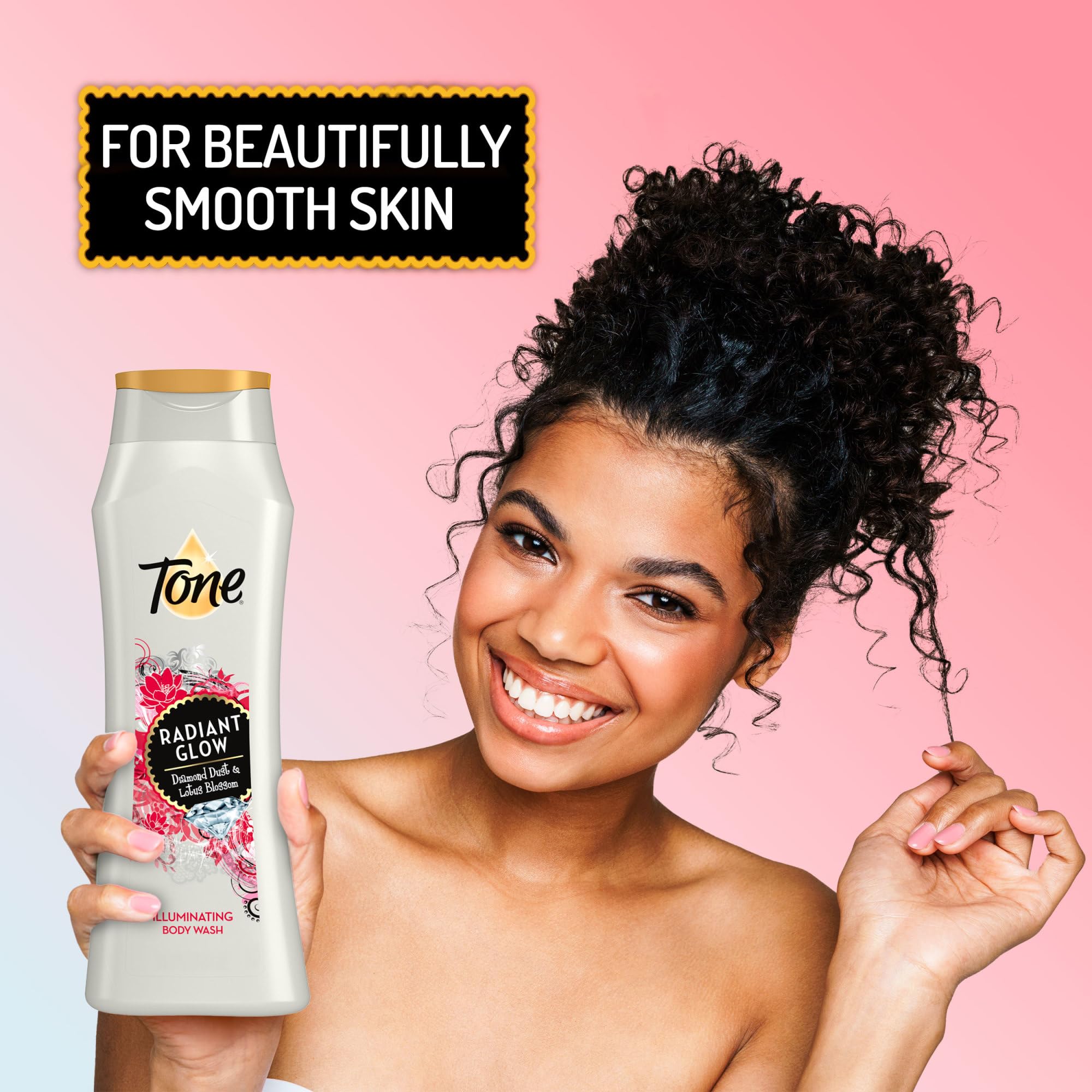 Person using Tone wash in shower demonstrating gentle cleanse and subtle fragrance