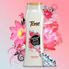Tone creamy body wash texture on hand illustrating rich lather and moisturizing feel