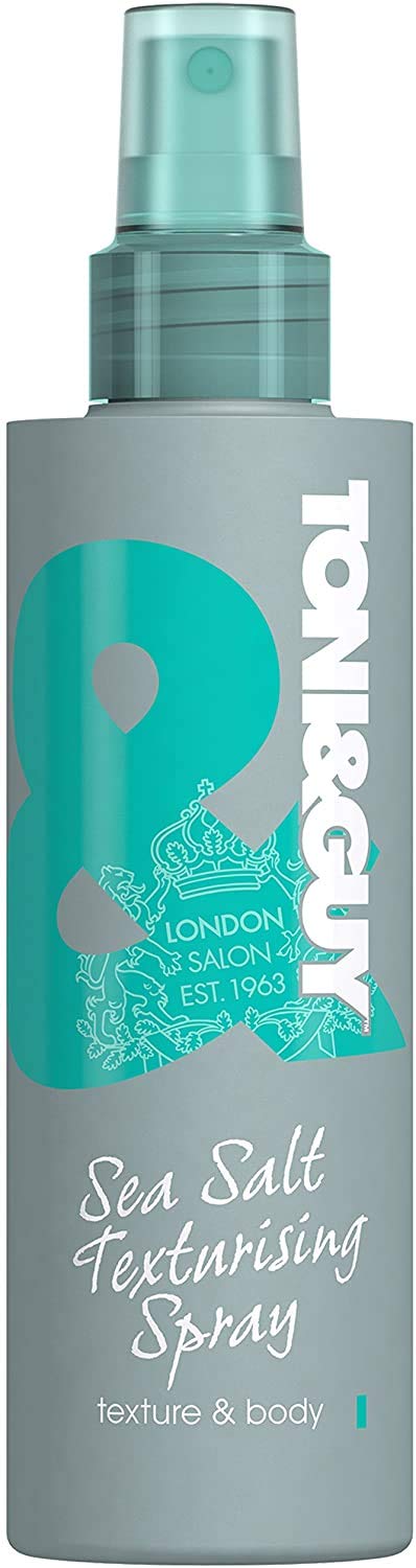 TONI&GUY sea salt spray front bottle view showing travel-friendly size and texturizing benefit