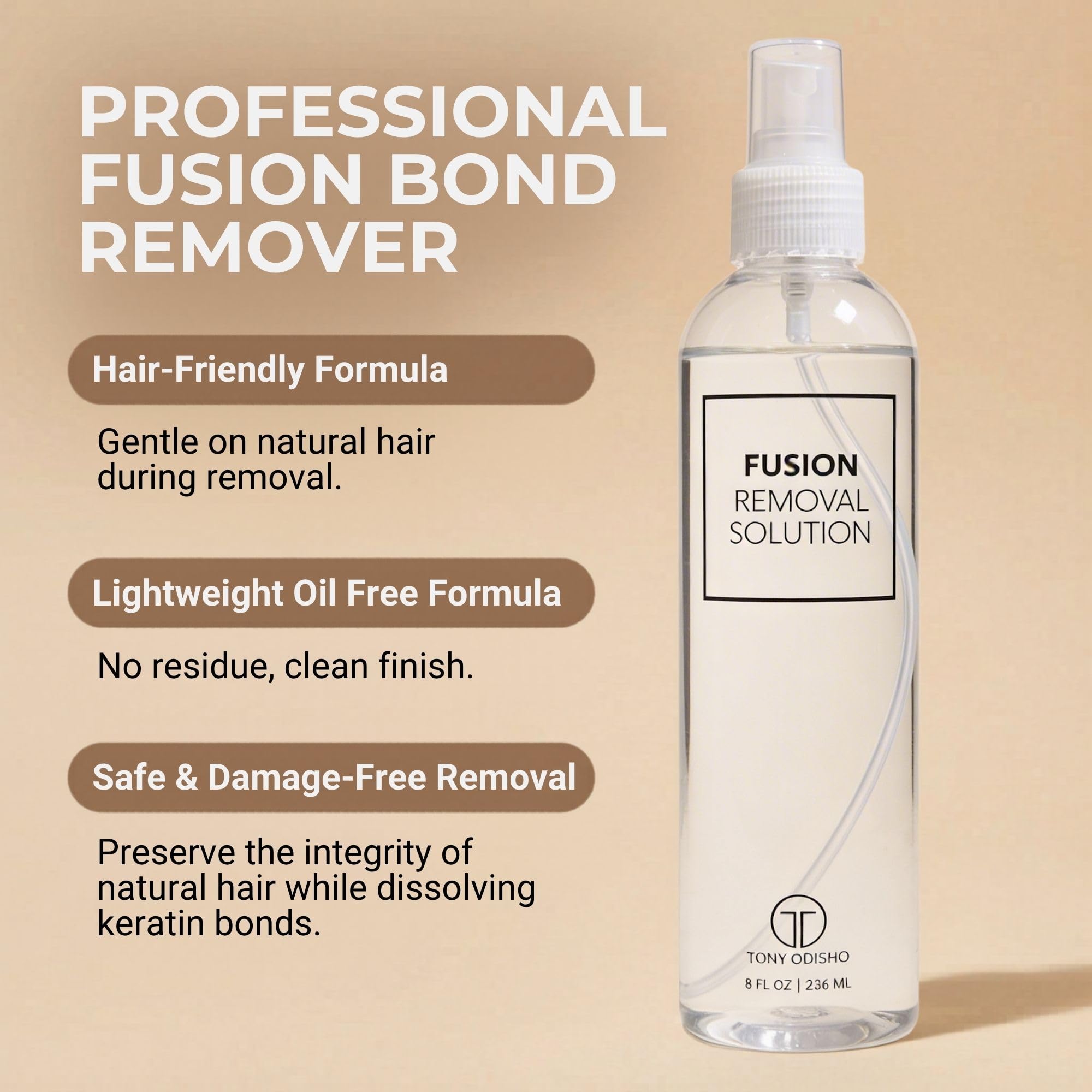Tony Odisho close-up label with readable directions and salon advantage