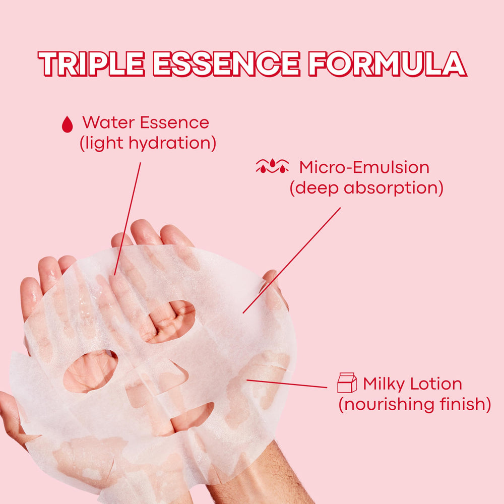 TONYMOLY peach mask applied on model for revitalized, refreshed complexion