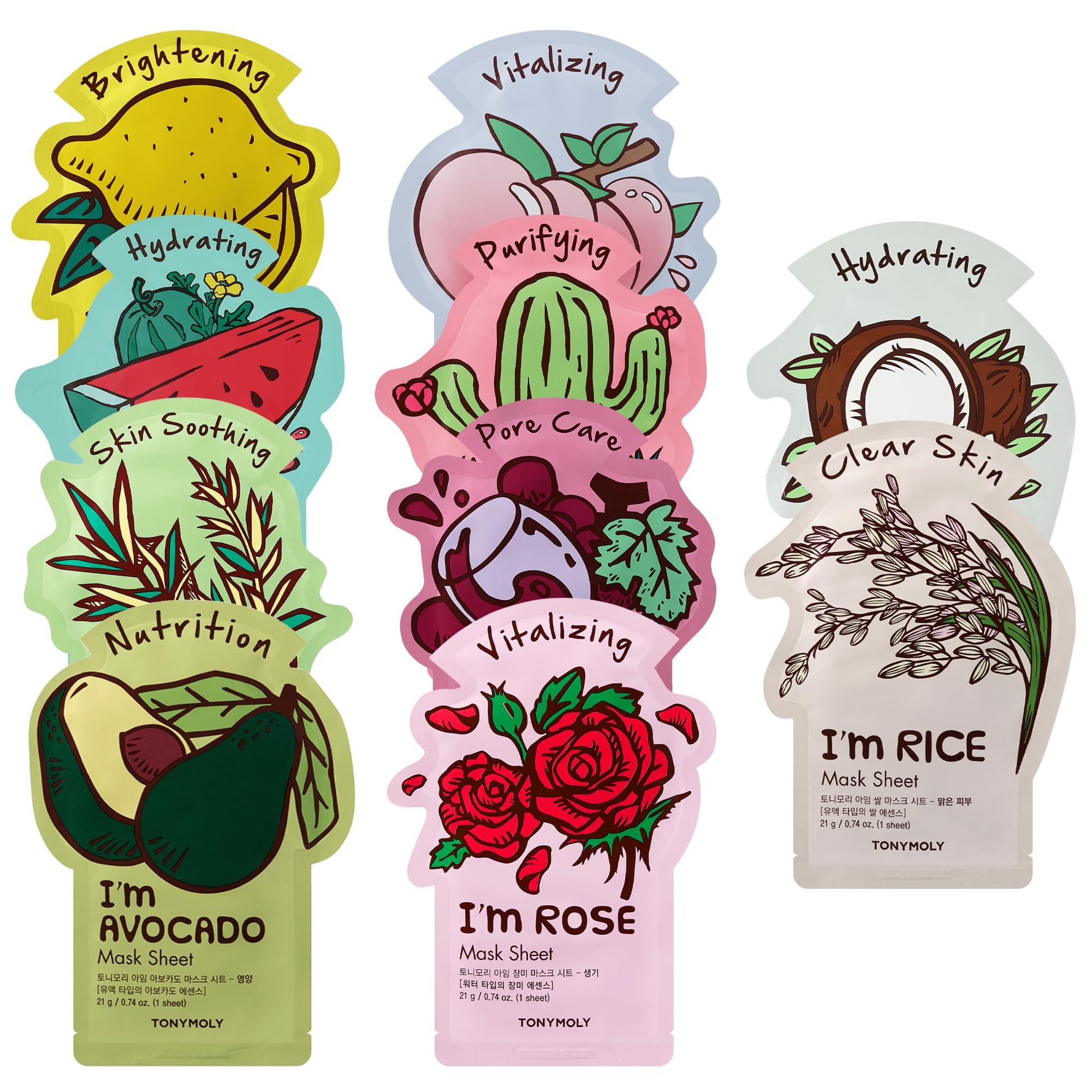 TONYMOLY front packaging view showing colorful gift set, easy gifting