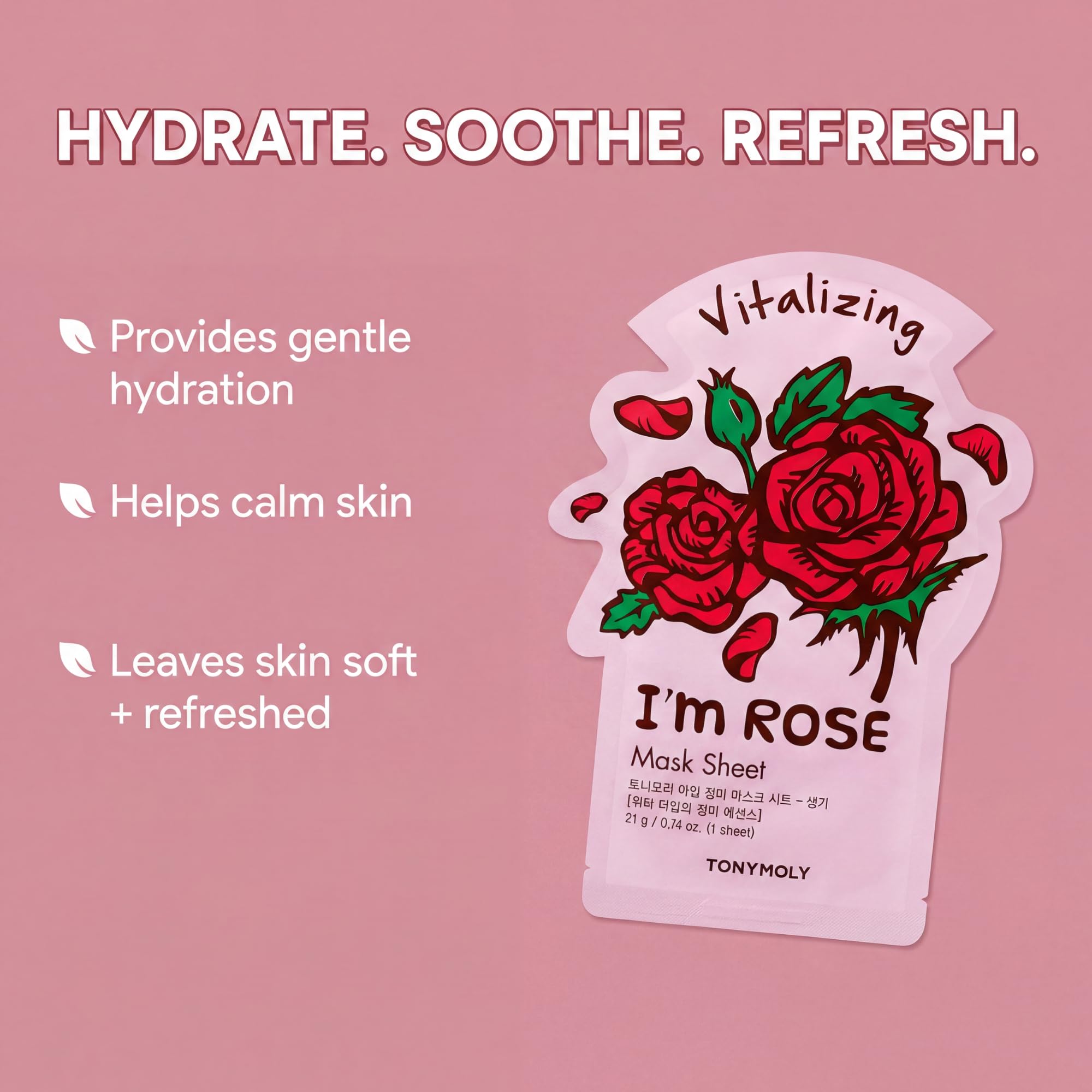 TONYMOLY model wearing sheet mask demonstrating even coverage benefit