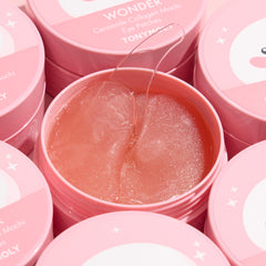 TONYMOLY patches applied under eye demonstrating soothing, plumping effect