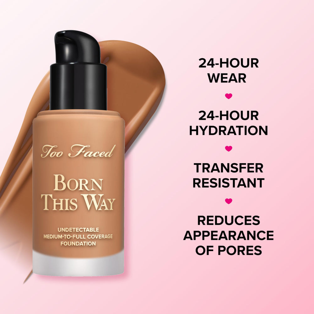 Too Faced being applied with sponge for smooth, buildable coverage benefit