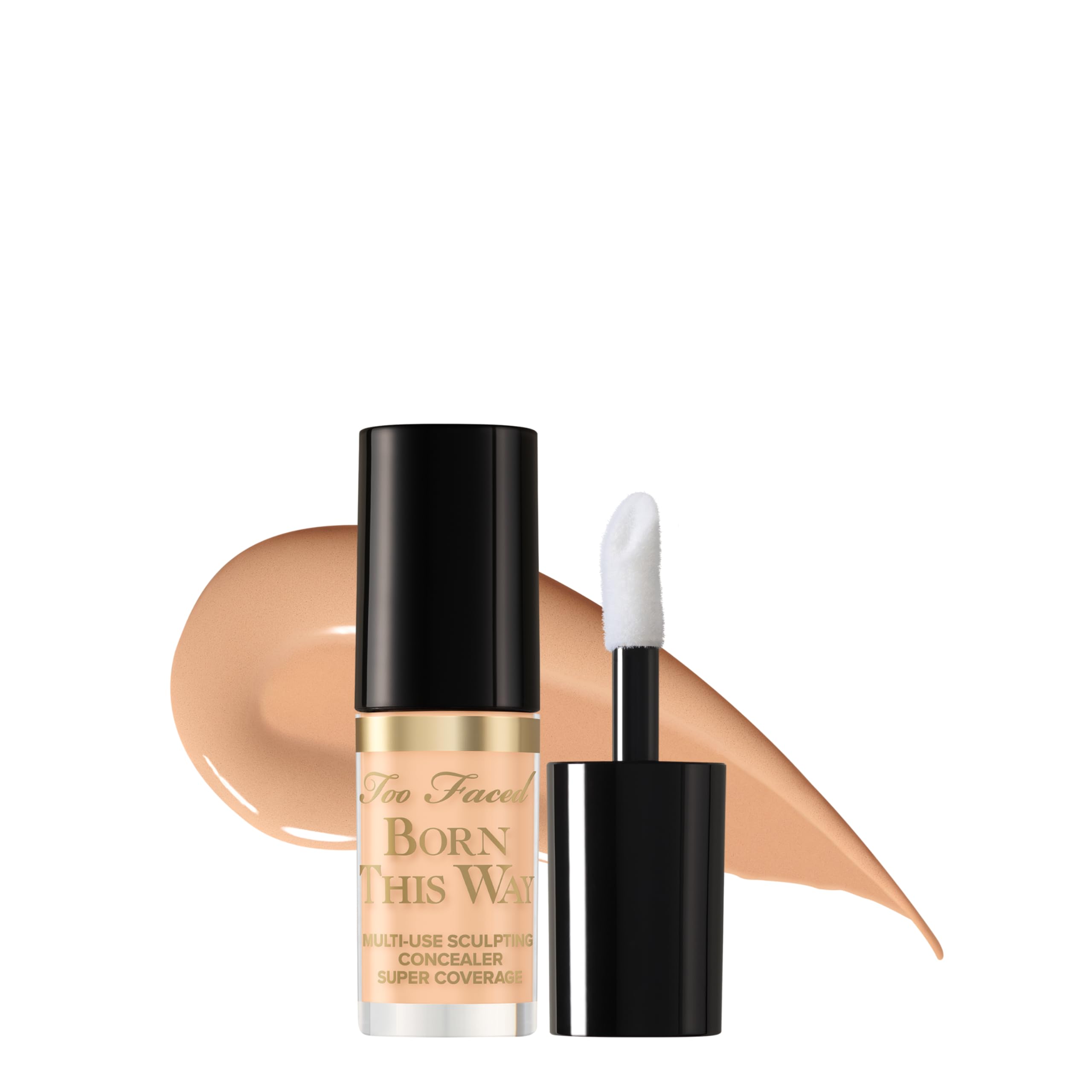 Too Faced front packaging showing compact concealer benefits like full coverage