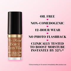 Too Faced concealer texture swirl illustrating creamy, hydrating formula for seamless blend