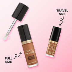 Too Faced concealer applied under eye showing brightening effect and reduced dark circles