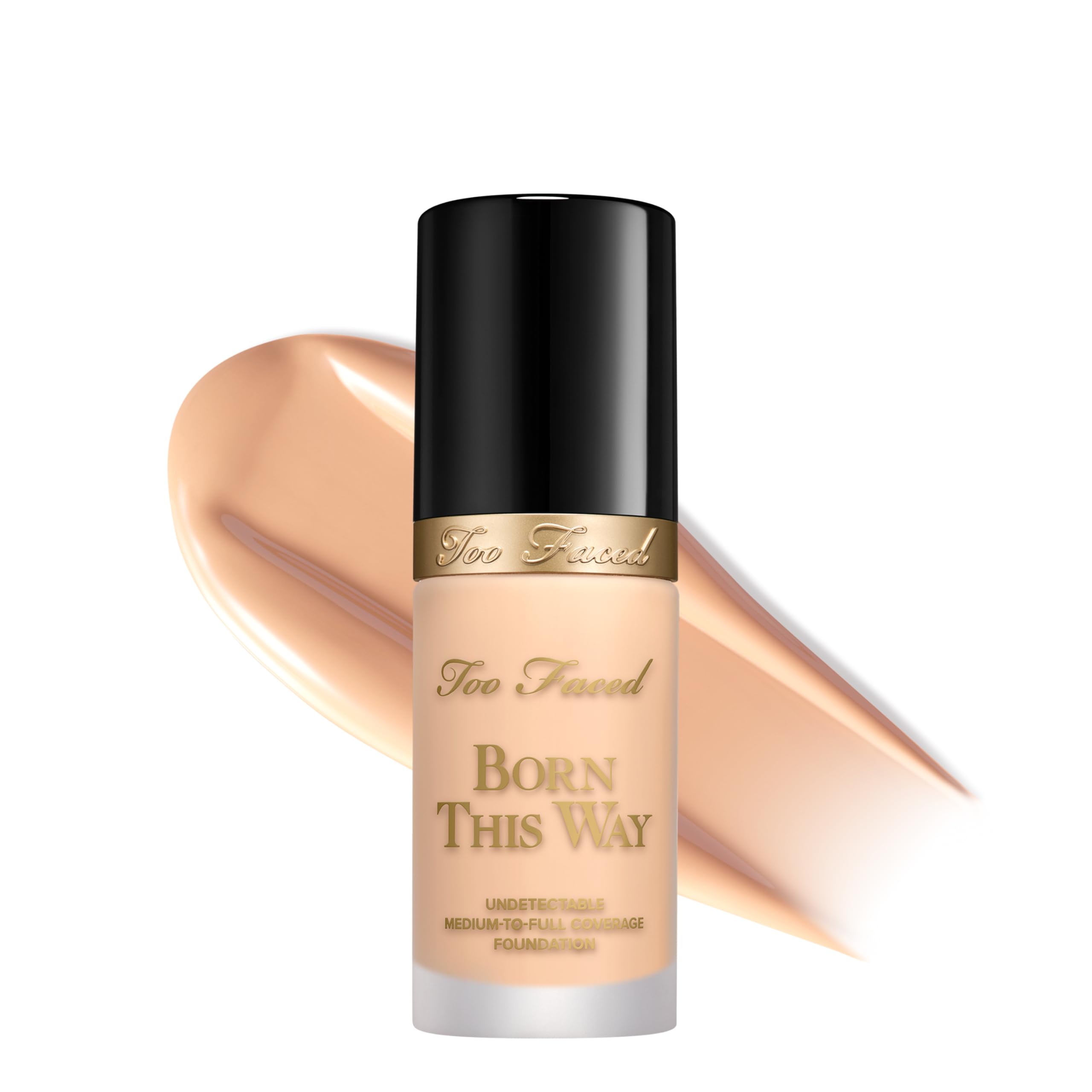 Too Faced front packaging showing bottle and elegant logo for confident purchase choice