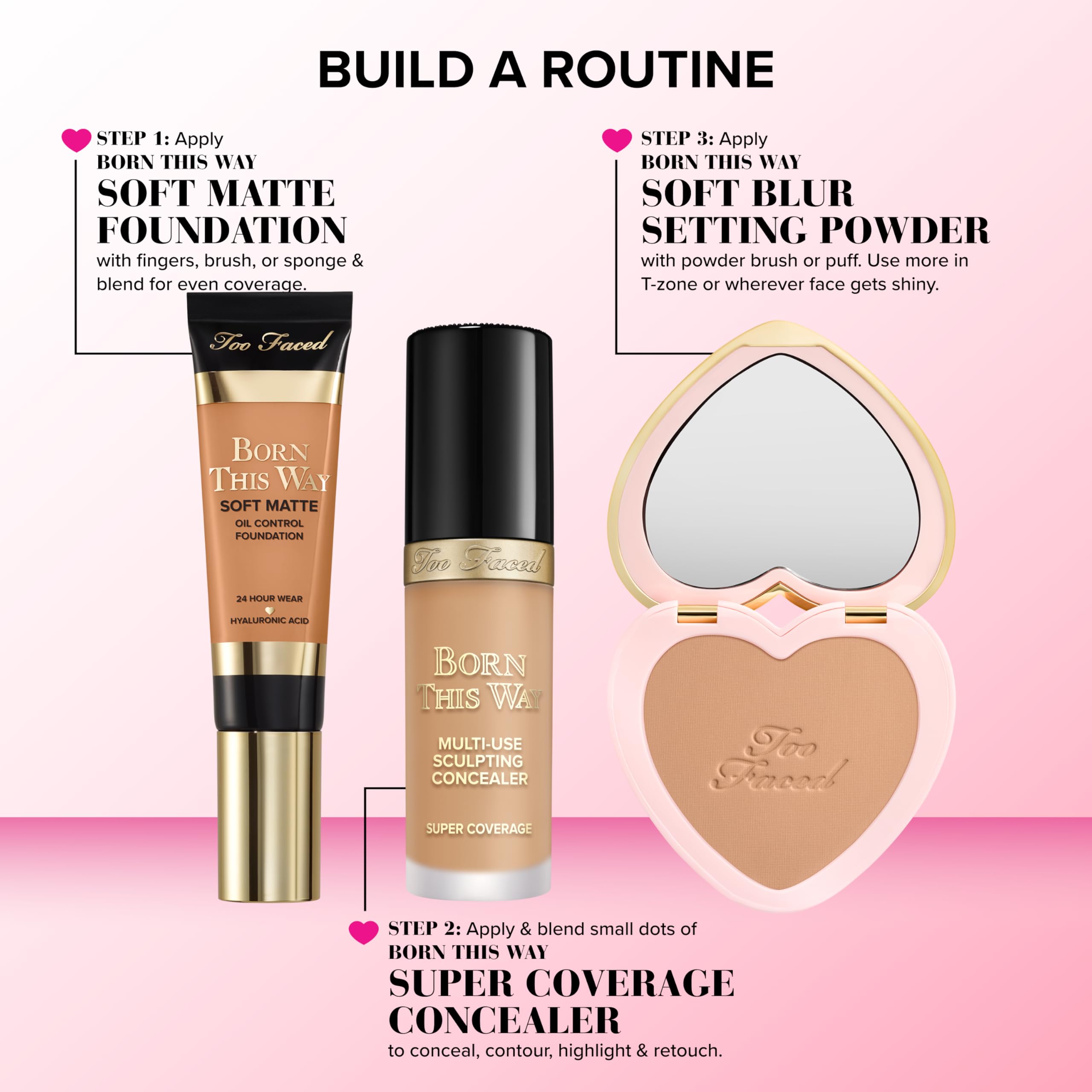 Too Faced label close-up listing coconut water and hyaluronic acid benefits