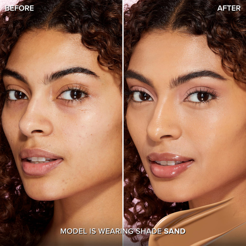 Too Faced pump close-up illustrating precise dispensing benefit