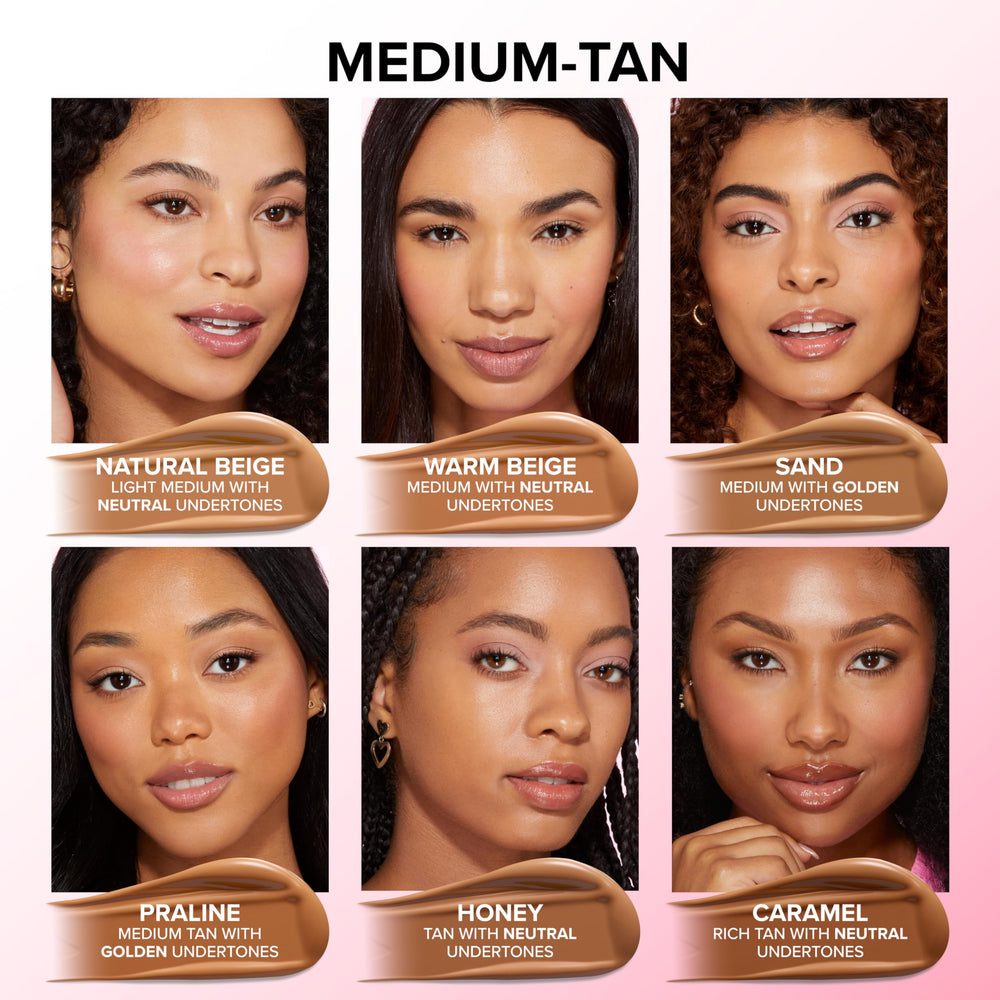 Too Faced shade swatches on arm showing true-to-color range for matching