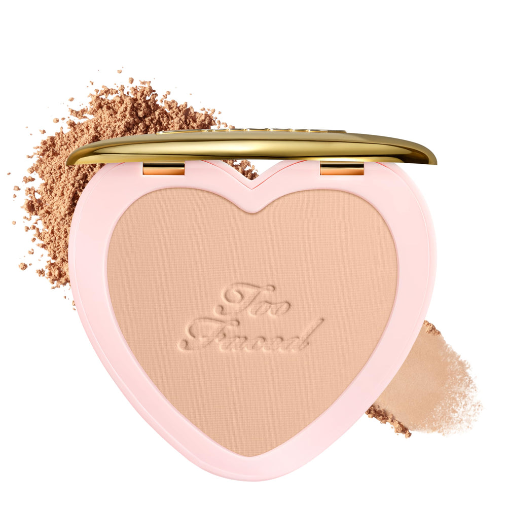 Too Faced compact front view showing sleek logo and travel-ready design