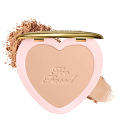 Too Faced compact front view showing sleek logo and travel-ready design