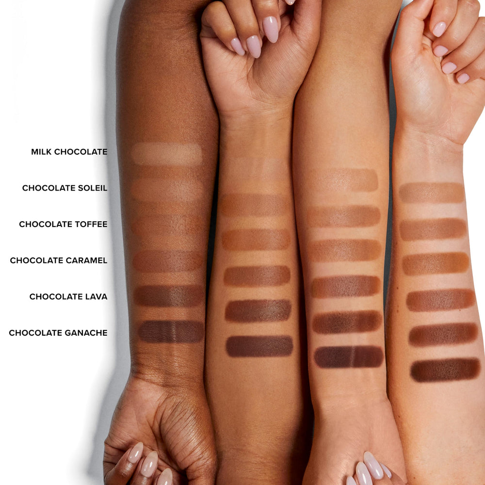 Too Faced brush applying bronzer showing effortless blending benefit