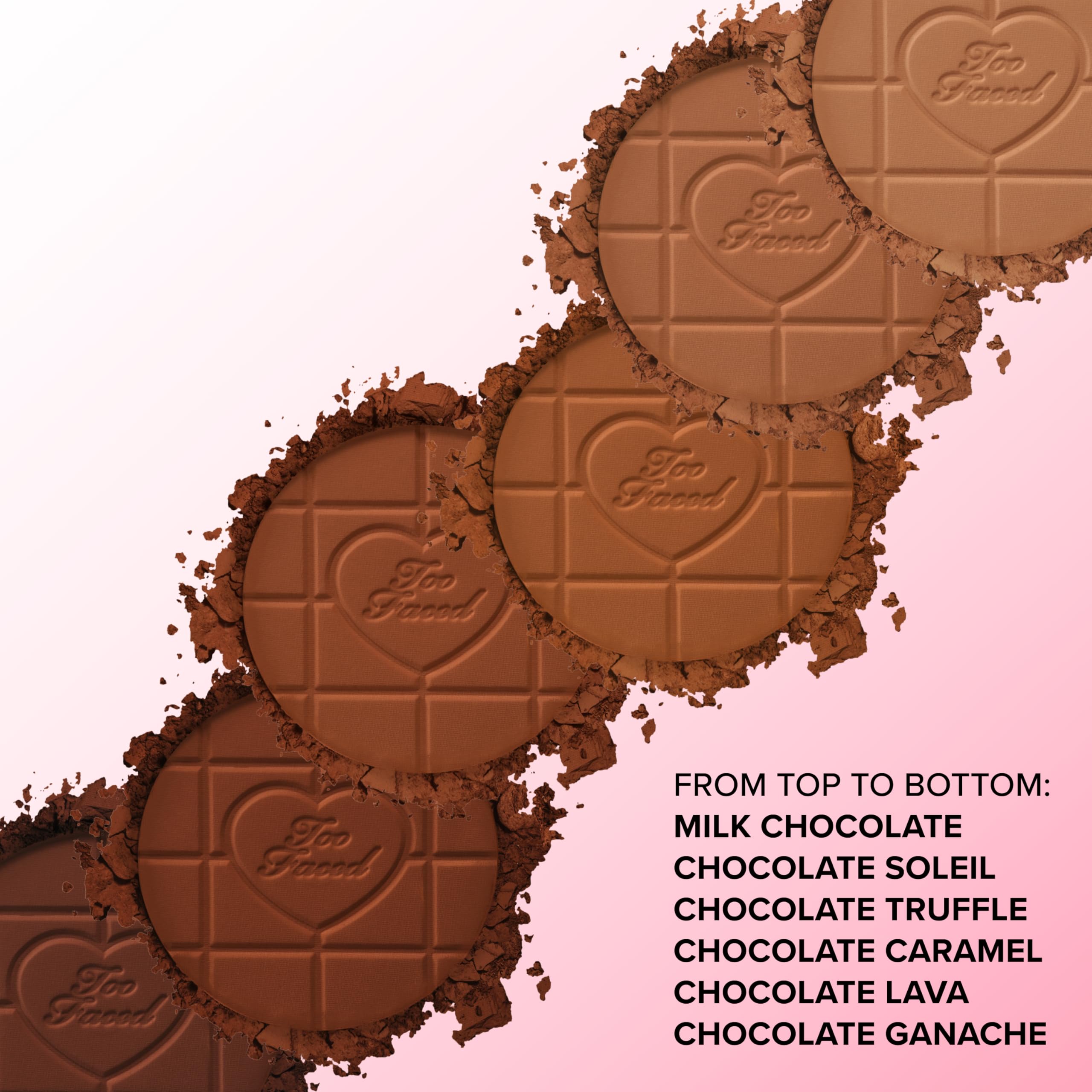 Too Faced product label and ingredients list highlighting cocoa infusion